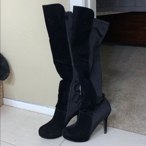Dollhouse Coexist faux fur over the knee boots